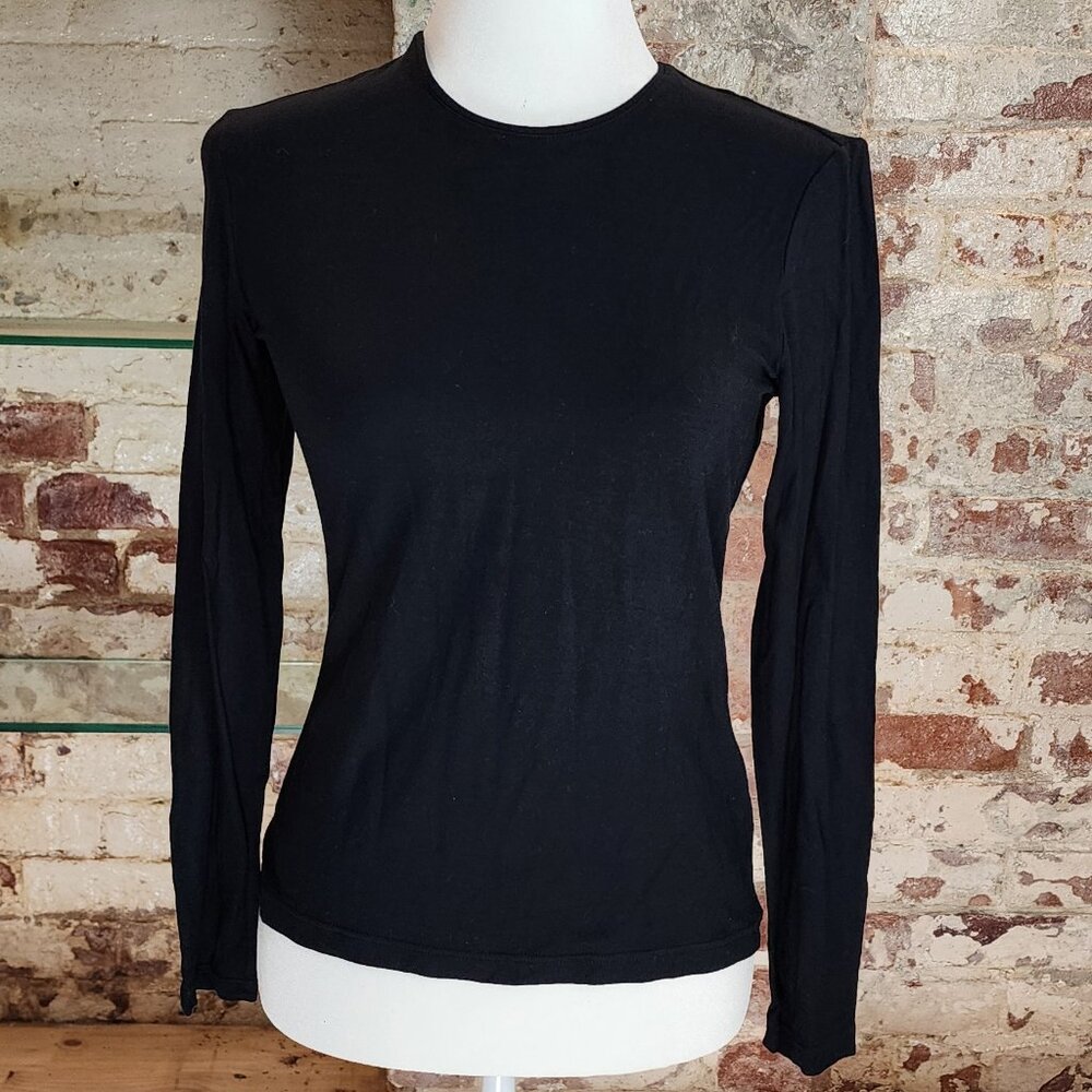 Talbots | Vintage Basic Black Long Sleeve T-Shirt
